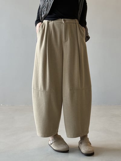 復古質感百搭氣球闊腿褲4