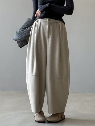 復古質感百搭氣球闊腿褲3