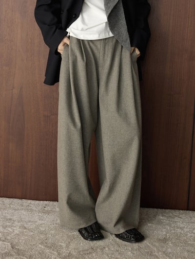 立體休閒高腰長褲1