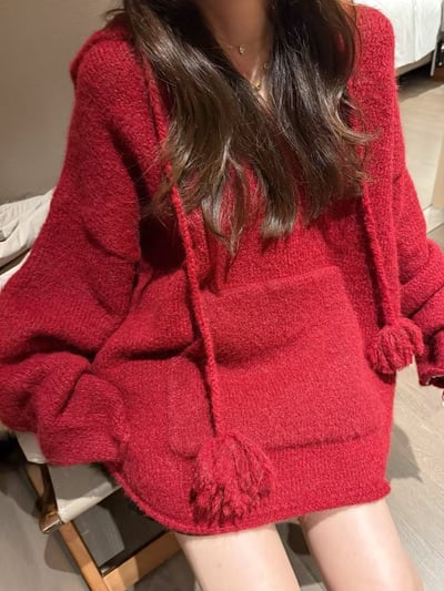 連帽毛球針織毛衣13