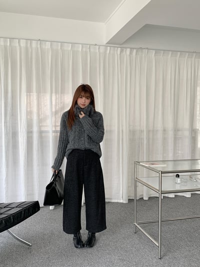 羊毛八分闊腿褲3