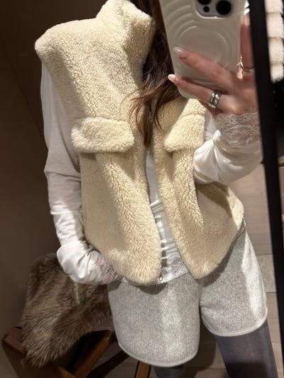 拉鏈款闊腿絲綿呢毛呢A字短褲8