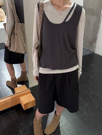 五分西裝褲配腰帶短褲8