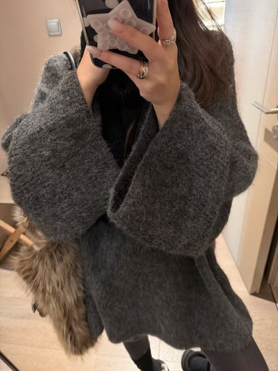 寬袖圓領毛衣16