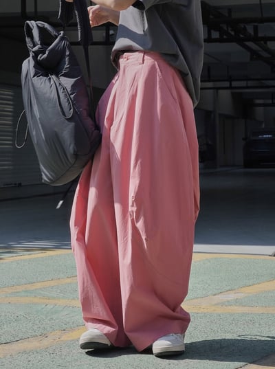 梨型空氣闊腿長褲11