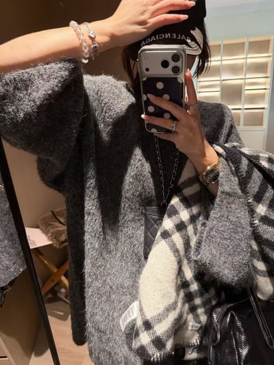 寬袖圓領毛衣14