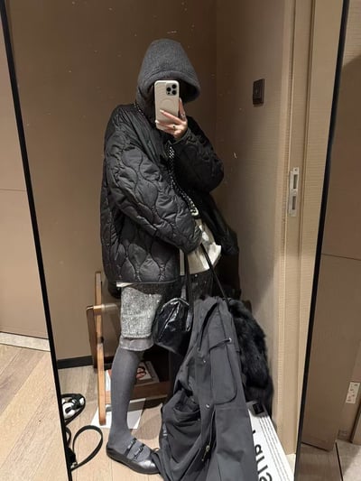 西裝外套釘珠套裝假兩件半身中裙11