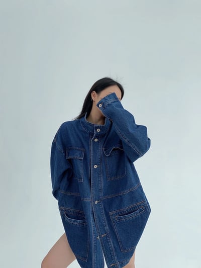 美式復古工裝牛仔外套5