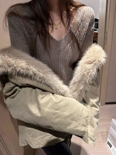 坑條針織羊毛馬海上衣6