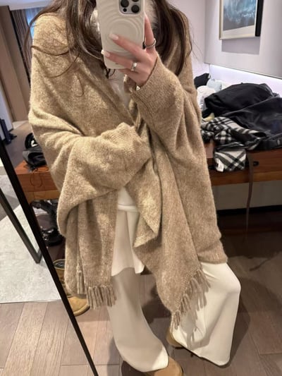 大披肩流蘇斗篷羊毛上衣2