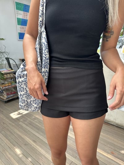 西裝低腰顯瘦顯腿長包臀裙褲可A字2