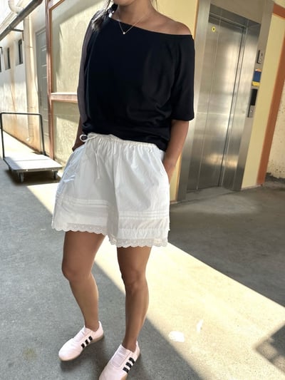 基本款斜肩輕薄露肩短袖棉質T卹13