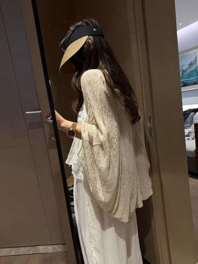 亞麻蝙蝠袖防曬開衫7