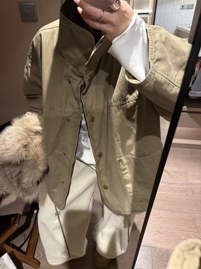 毛毛連帽派克夾棉夾克外套4