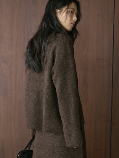 韓系針織毛衣套裝 (毛衣＋半身裙＋圍巾）6