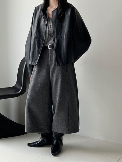 立體寬鬆高級九分褲2