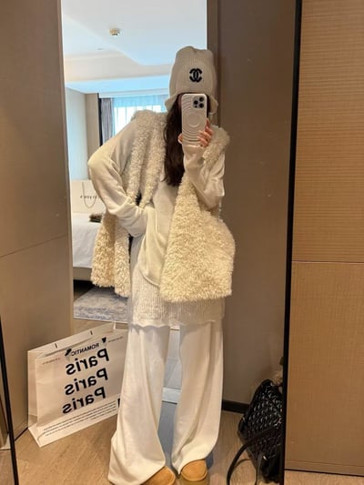 羊卷絨牛角扣皮毛一體馬甲背心3