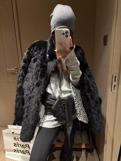 兩面穿皮草棒球服大衣7