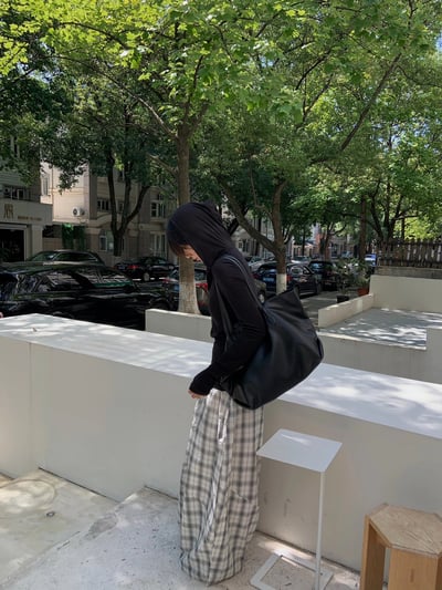 泡泡肌理寬鬆風格紋闊腿褲燈籠褲5