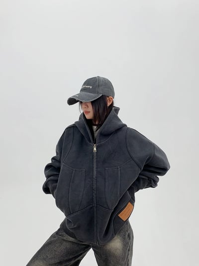 小眾設計復古連帽外套4