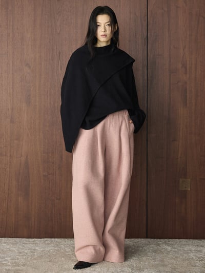 褶皺羊毛西裝寬褲7