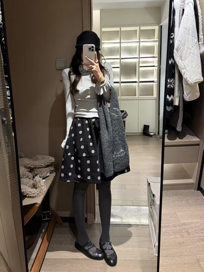 羊毛長袖花邊領針織上衣4