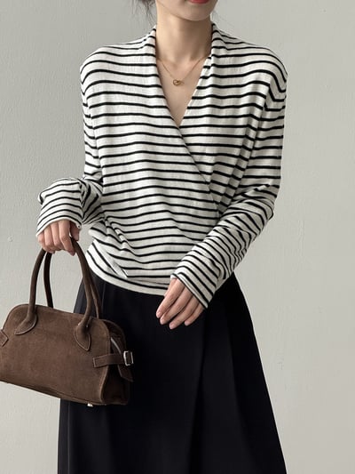 V領長袖針織氣質上衣3