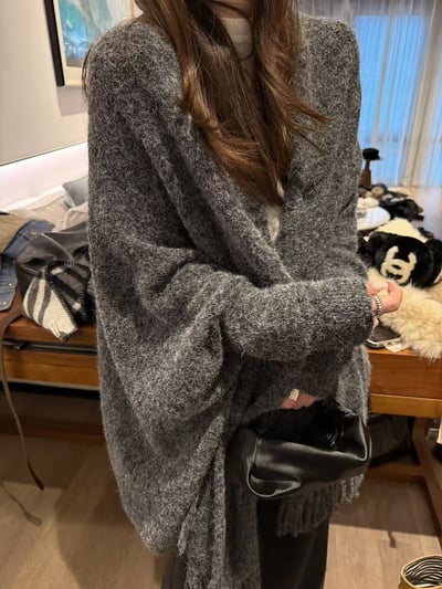大披肩流蘇斗篷羊毛上衣1