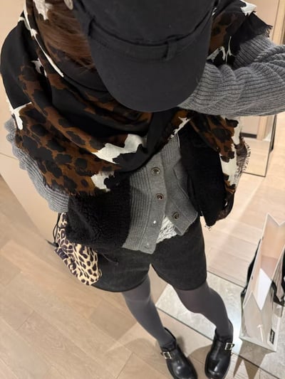 拉鏈款闊腿絲綿呢毛呢A字短褲2