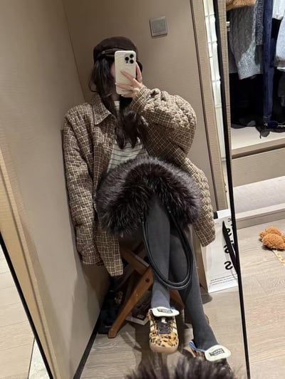 夾棉格子萊賽爾衫棉襯衣外套5