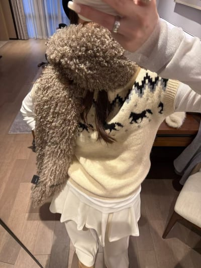 提花針織費爾島短袖毛衣3