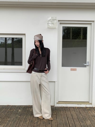 廢土髒洗牛褲天絲高腰牛仔褲4