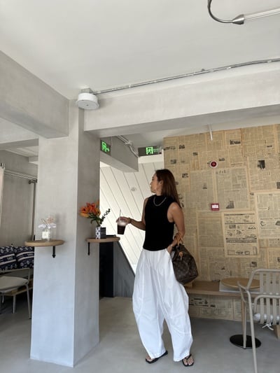 梨型空氣闊腿長褲5