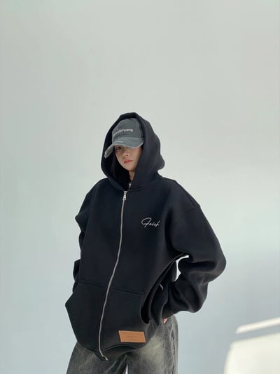 韓系字母刺繡加絨外套3