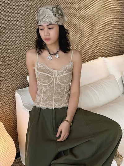 蕾絲魚骨版吊帶1