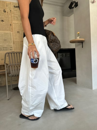 梨型空氣闊腿長褲1