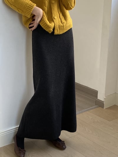 高腰軟糯針織半身包臀裙5