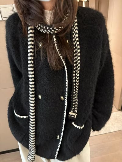 羊駝長毛毛圈明線大開衫3