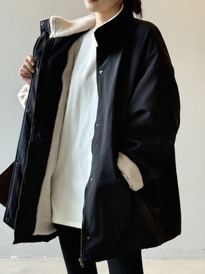 羊羔毛工裝派克服保暖立領外套5