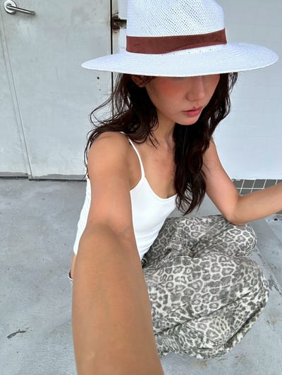 廓形牛仔豹紋鬆弛感彎刀褲5