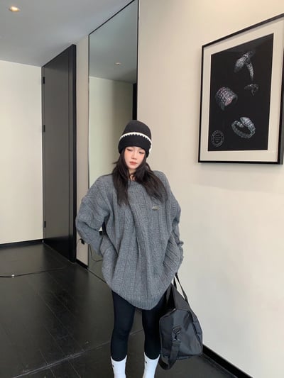 冬季復古鬆弛針織厚上衣5