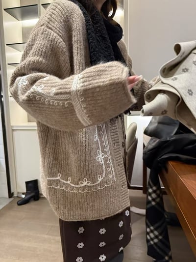 羊毛 2件式分開刺繡馬甲毛衣1