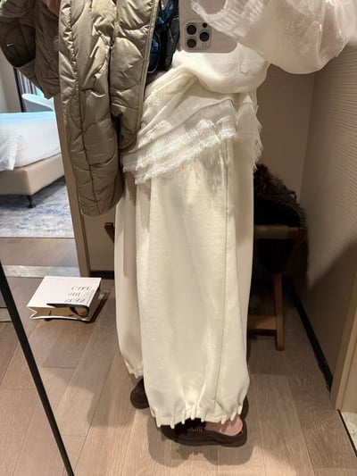 籠褲羊毛花苞加絨長褲8