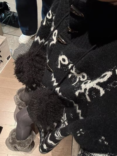 針織毛衣牛角扣費爾島開衫12