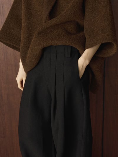 褶皺羊毛西裝寬褲8