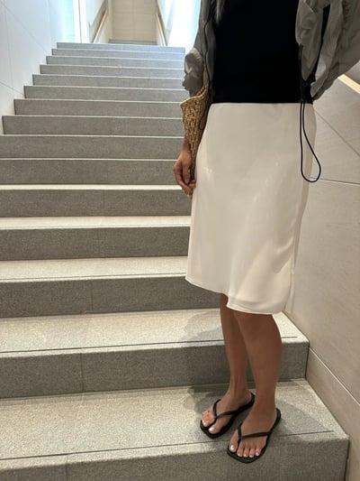 夏款鬆緊腰小A字裙有內襯魚尾裙8