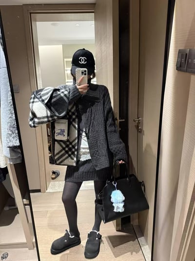 麻花大翻領絞花短裙套裝17