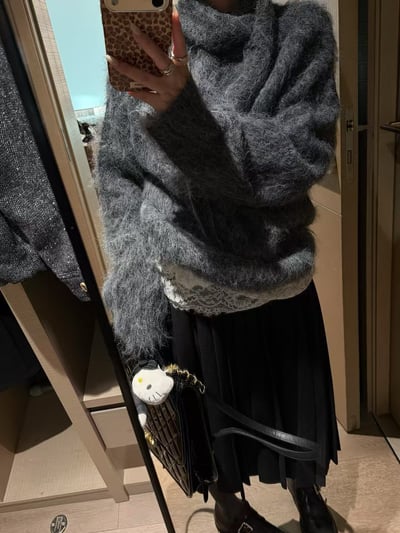 鬆緊腰細百褶中裙半身裙9