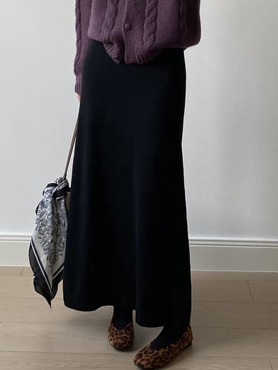 高腰軟糯針織半身包臀裙7