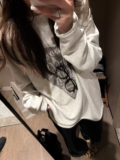 印花長袖 抓絨愛心t恤10